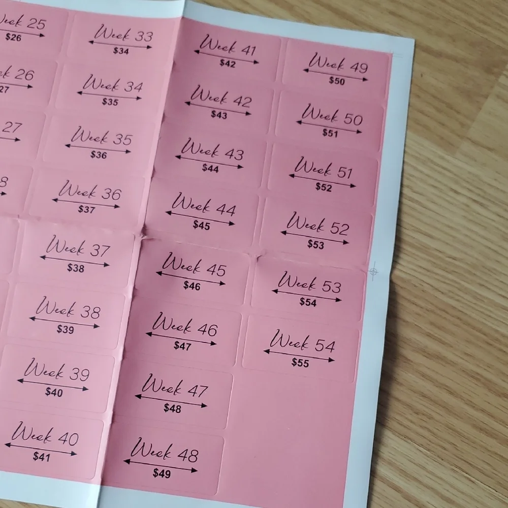 Colorful 52 Weeks Savings Challenge Planner